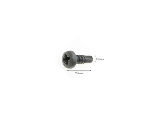 Knauf Blechschraube LB 3,5 mm x 9,5 mm Pack = 1000 St Eine 9,5 Millimeter lange Blechschraube mit einem Durchmesser von 3,5 Millimetern.