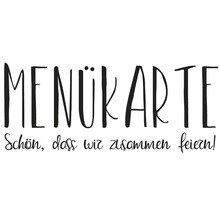 Menükarte Schriftzug