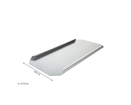 Edelstahl Fensterbank mit einer Länge von 290 Millimeter und einer Dicke von 0,75 Millimeter