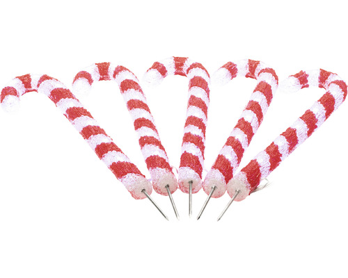 Fünf Zuckerstangen für die Weihnachtsdekoration