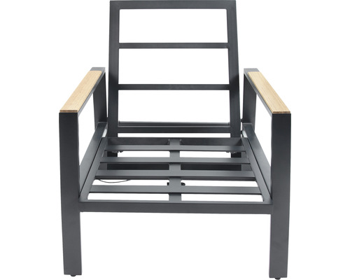 Gartensesselrahmen aus Metall mit Armlehnen aus Holz
