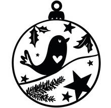 Dekorativer Christbaumschmuck mit Vogelmotiv und Sternen