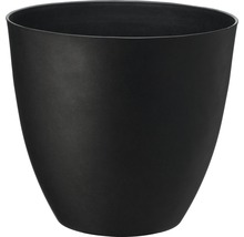 Schwarzer Pflanzkübel aus Kunststoff