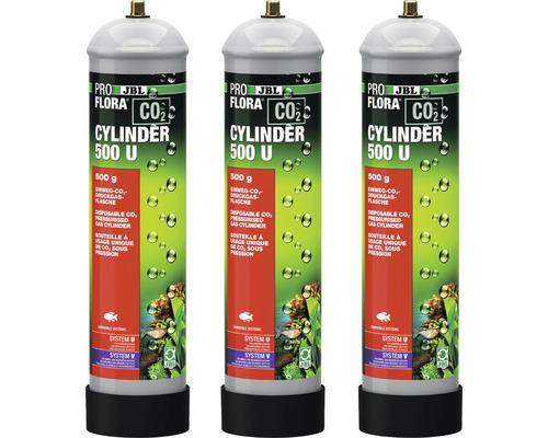 Drei JBL ProFlora CO2 Zylinder 500 U für Aquarien