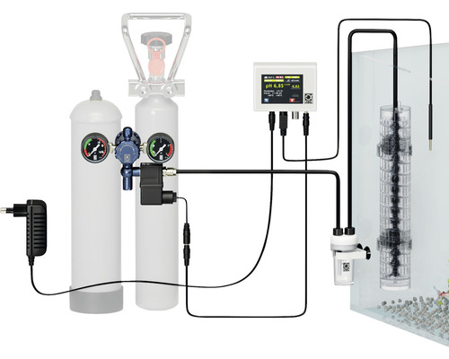 Aquarium CO2-Düngesystem mit Druckminderer, Magnetventil, pH-Steuerung und Diffusor