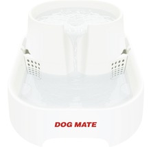 Weißer Dog Mate Trinkbrunnen für Hunde mit Wasser