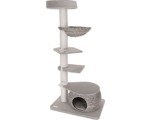 Katzenkratzbaum mit Schlafhöhle, Liegemulde und Plattformen