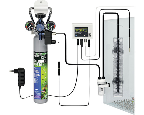 Komplette CO2-Anlage mit CO2-Druckgasflasche, Druckminderer, Magnetventil, Computer, Reaktor und Zubehör für Süßwasseraquarien