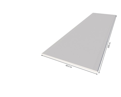 Platte mit den Maßen 250 Zentimeter mal 62,5 Zentimeter.