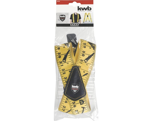 KWB Hosenträger im Design eines Zollstocks in Verpackung