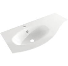 Waschtischplatte aus Sanitärkeramik mit Hahnloch und Überlauf