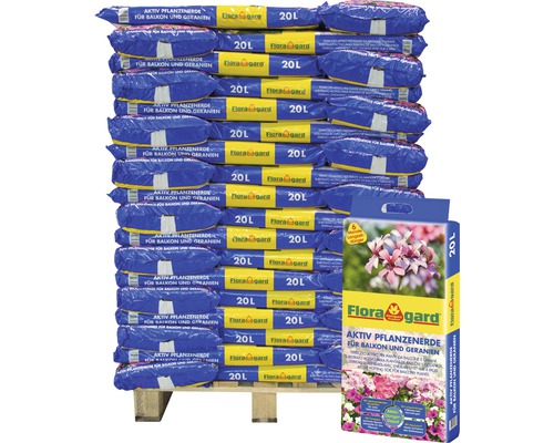 Aktiv-Pflanzenerde Floragard (54 Sack x 20 Liter=1,08 m³) 1 Palette