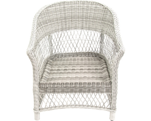 Rattansessel mit Armlehnen und Sitzkissen