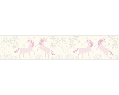 Bordüre 36990-3 Boys & Girls 6 Einhorn Glitzer rosa 5 m x 13 cm Bordüre mit Einhornmuster für Kinderzimmer