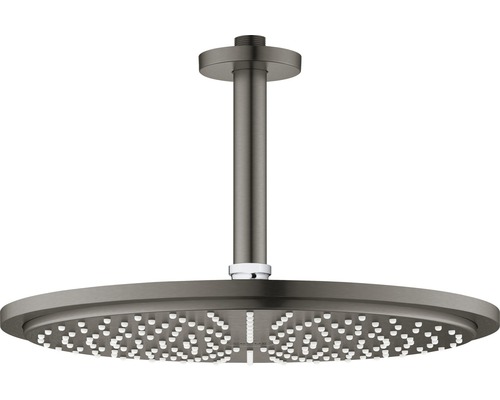 Kopfbrause Set GROHE Rainshower Cosmopolitan 310 26067AL0 Ø 31 cm inkl. Deckenanschluss 14,2 cm hard graphite gebürstet