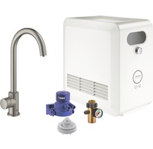 GROHE Küchenarmatur mit Sprudel GROHE BLUE PRO supersteel matt 31302DC2