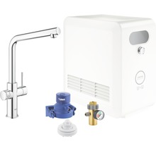 GROHE Küchenarmatur mit Sprudel GROHE BLUE PRO chrom 31347003