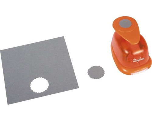 Rayher Papierstanzer mit Papier und gestanztem Kreis