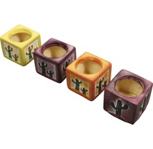 Blumentopf Kaktus Keramik 5,5x5,5x7,5 cm zufällige Farb- und Musterauswahl