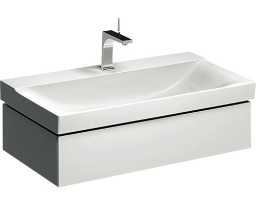 GEBERIT Waschtischunterschrank Xeno² weiß hochglanz 1 Auszug für 90 cm 500508011 Waschtisch mit Unterschrank und Armatur