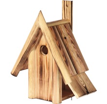 Vogelhaus aus Holz mit Einflugloch und Dach