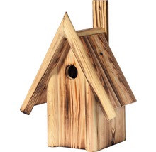 Nistkasten mit Holz-Spitzdach geflammt 25,5 x 17,5 x 33 cm