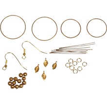Bastelset für Ohrringe mit Ringen, Anhängern und Perlen