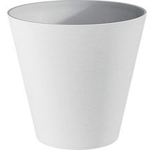 Weißer Pflanztopf in konischer Form.