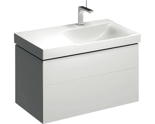 GEBERIT Waschtischunterschrank Xeno² weiß hochglanz 2 Auszüge mit Softeinzug für 90 cm links 500516011