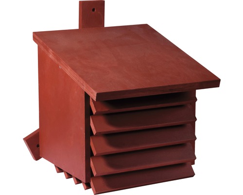 Fledermauskasten aus Holz mit Lamelleneingang