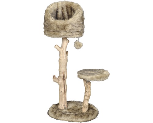Kratzbaum Sunny inkl. Spielball 50 x 40 x 109 cm beige Katzenkratzbaum mit Liegefläche, Katzenbett und Spielzeug