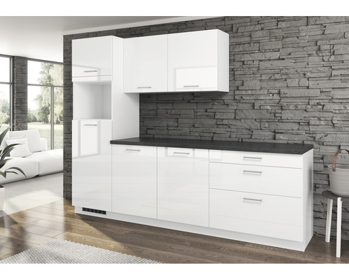 Küchenleerblock PICCANTE Solaro 270 cm Frontfarbe weiß