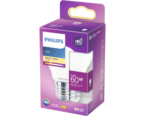 Philips LED Lampe 6,5 Watt mit warmweißem Licht im Karton