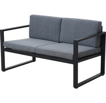 Gartenmöbelset GARDEN PLACE Alice 4-Sitzer 4 tlg. Schwarz aus robustem Aluminium, inkl. Auflagen