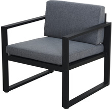 Gartenmöbelset GARDEN PLACE Alice 4-Sitzer 4 tlg. Schwarz aus robustem Aluminium, inkl. Auflagen