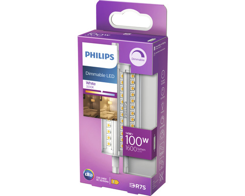 Philips Dimmbare LED Lampe, 100 Watt, R7S Fassung
