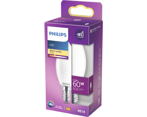 Philips LED Lampe E14 6,5 Watt in Produktverpackung
