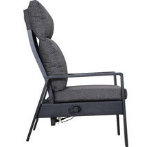Gartenmöbelset GARDEN PLACE Alissa 2 Sitzer 5 tlg. schwarz aus robustem Aluminium, Rückenlehne verstellbar, inkl. Polster