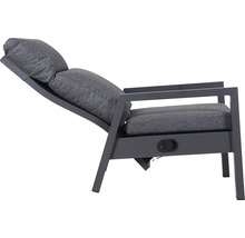 Gartenmöbelset GARDEN PLACE Alissa 2 Sitzer 5 tlg. schwarz aus robustem Aluminium, Rückenlehne verstellbar, inkl. Polster