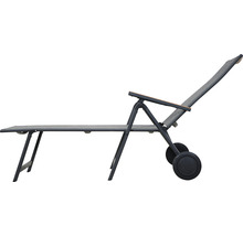 Gartensofa GARDEN PLACE Enya 175 x 74 x 107 cm schwarz Gestell aus Metall, Liegefläche aus robustem Textilgewebe, höhenverstellbar, ausziehbar