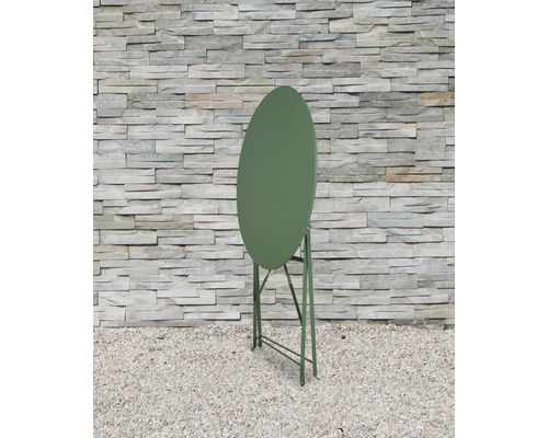 Runder Klapptisch aus Metall für den Garten