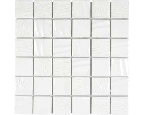 Keramikmosaik CG KN5 Quadrat Kanran 29,5x29,5 cm white plain Quadratische Mosaikfliese aus Keramik