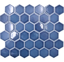 Keramikmosaik HX530 Hexagon Uni baugrün glänzend-thumb-0