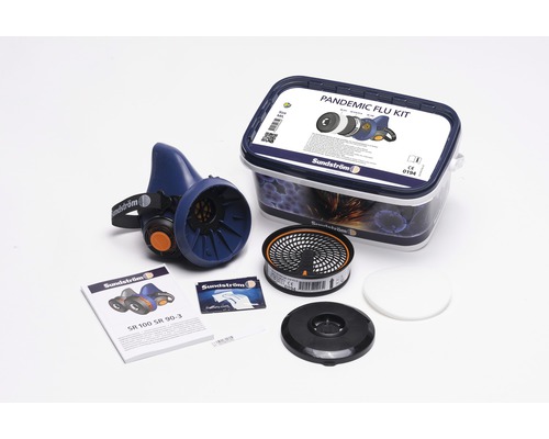 Sundström Atemschutz Halbmaske Pandemie-Set mit Filtern und Zubehör