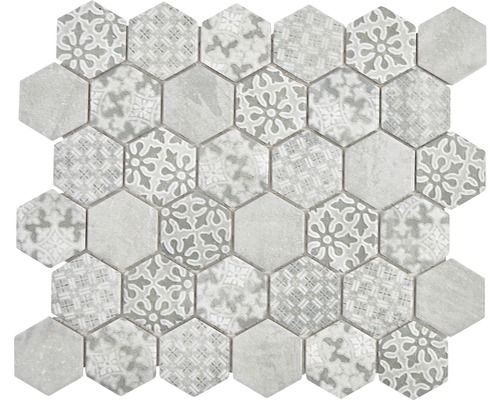 Keramikmosaik HX Curio G Hexagon curio 32,5x28,1 cm grau-0