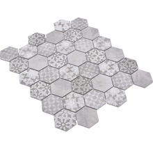 Keramikmosaik HX Curio G Hexagon curio 32,5x28,1 cm grau-thumb-4