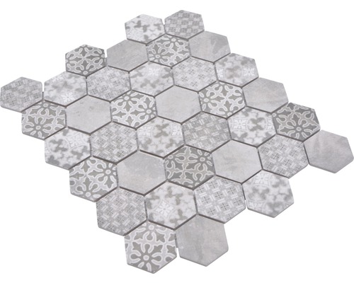 Mosaikfliesen in Sechseckform mit Muster