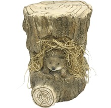 Dekofigur Baumstumpf mit Igel