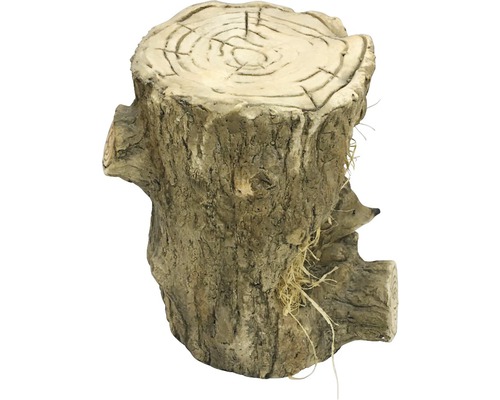 Dekorativer Baumstumpf mit Igel für den Garten