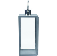 Windlicht aus Metall und Glas mit Tragegriff